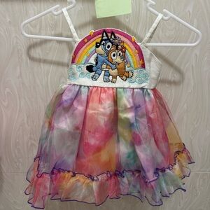 OhShana! Bluey Bingo Inspired Rainbow Boutique Dress Size 2T Oh Shana